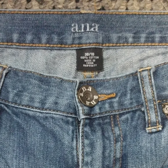 a.n.a Blue Straight Leg Jeans with Distressed Details​​ - Picture 2 of 6